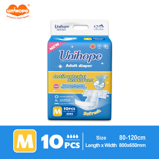 Unihope SAP Adult Diapers (Tape) - M/L/XL (10 Pcs ) - M(10 PCS)