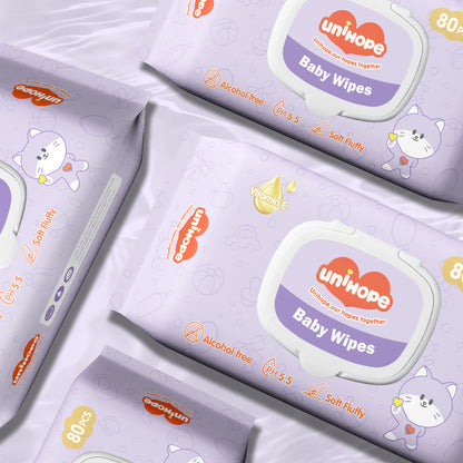 Tisu Basah Bayi Unihope Fragrance Vitamin E - 240 pcs