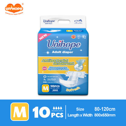 Unihope SAP Adult Diapers (Tape) - M/L/XL (10 Pcs ) - M(10 PCS)
