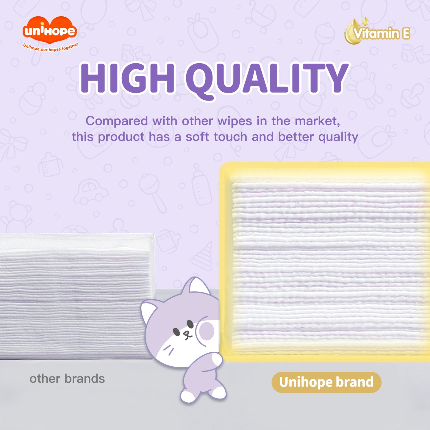 Tisu Basah Bayi Unihope Fragrance Vitamin E - 240 pcs