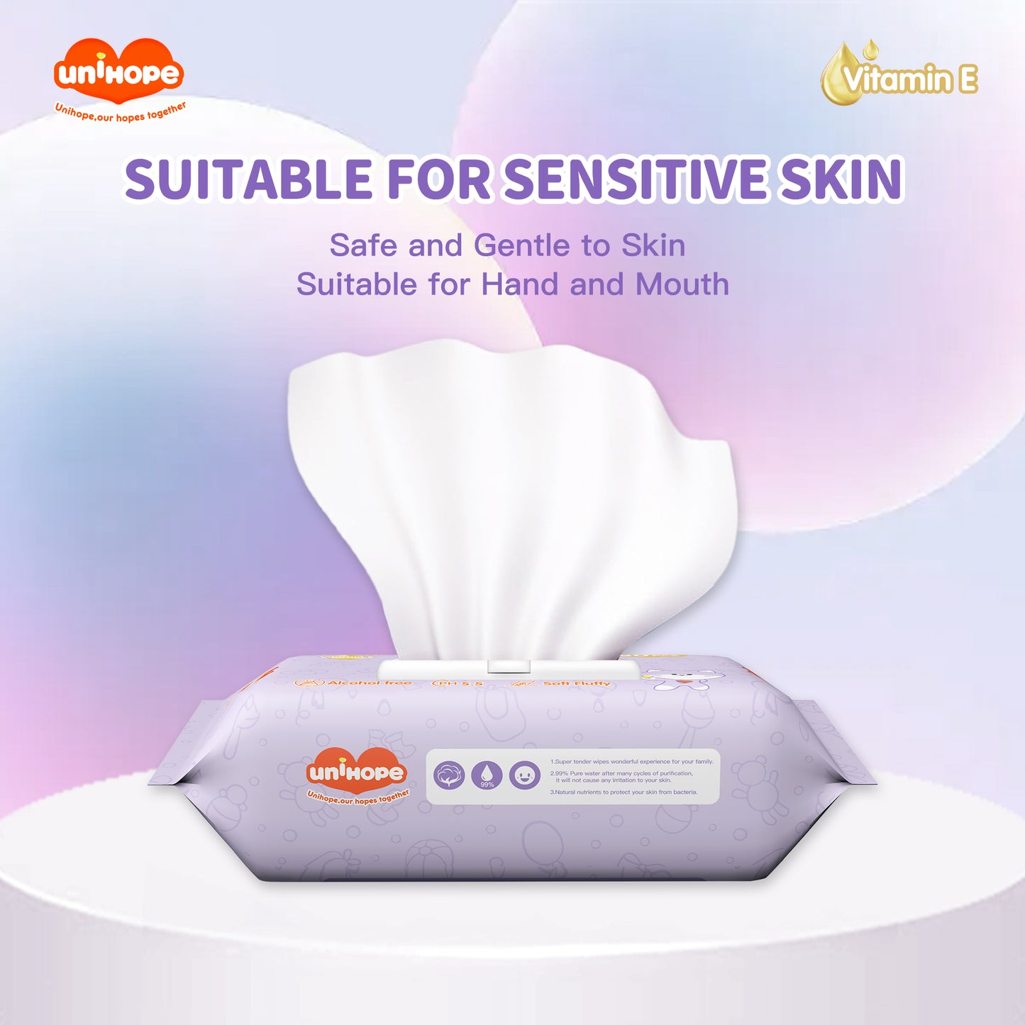 Tisu Basah Bayi Unihope Fragrance Vitamin E - 240 pcs